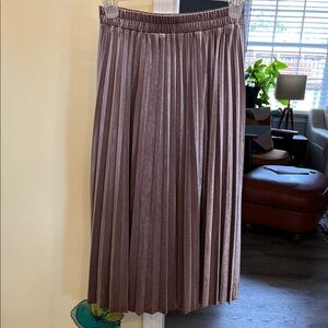 Philosophy Mauve A-Line Pleated Maxi Skirt Size M